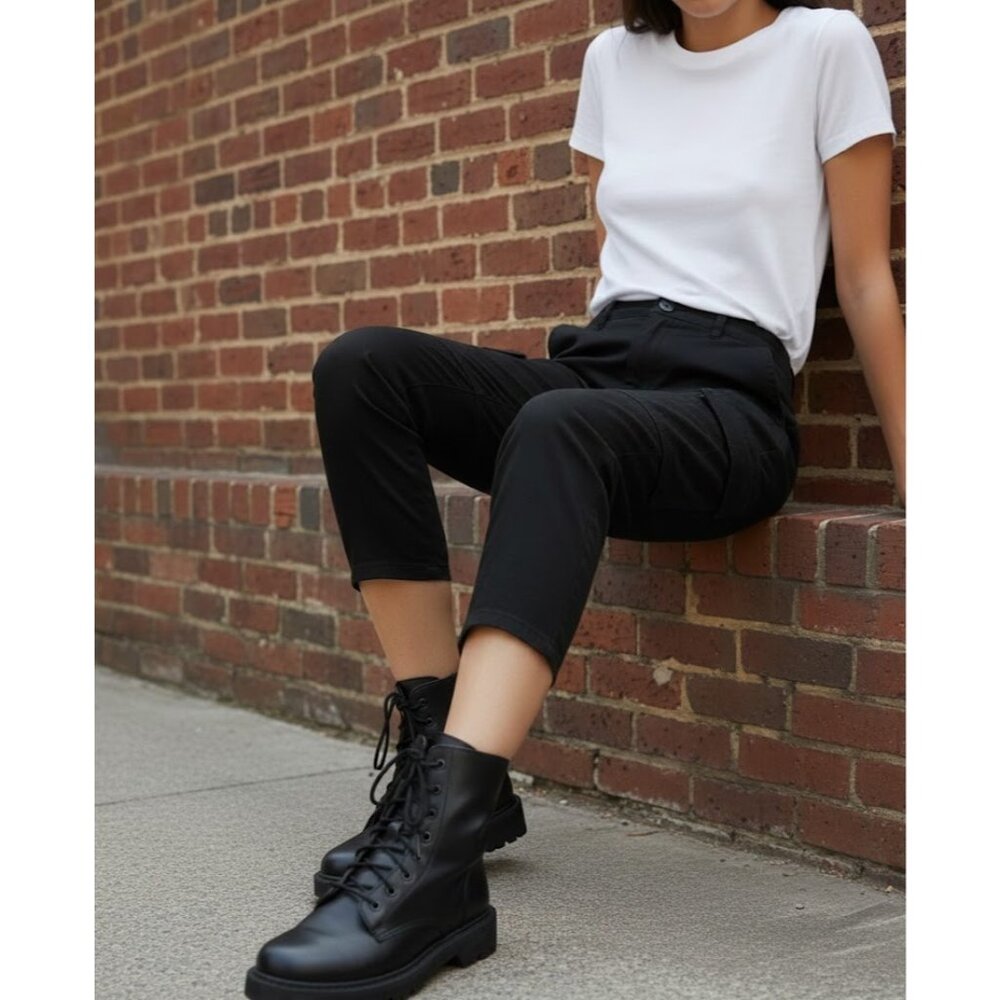 NWT J Brand Margho in Direct Black Utility Crop Stretch Twill Pants 23 - Picture 9 of 9